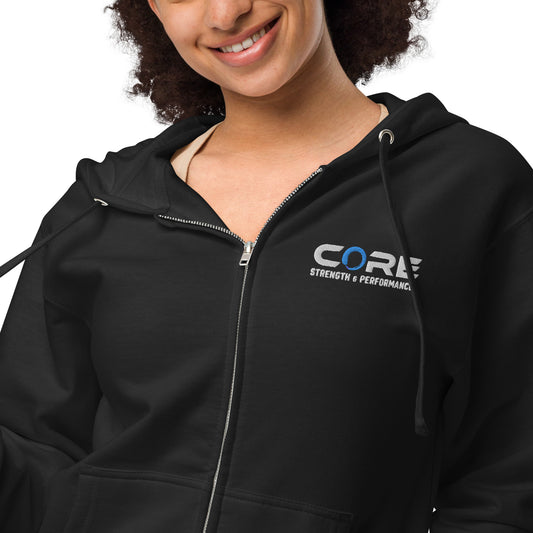 Core Embroider Unisex fleece Zip-up hoodie
